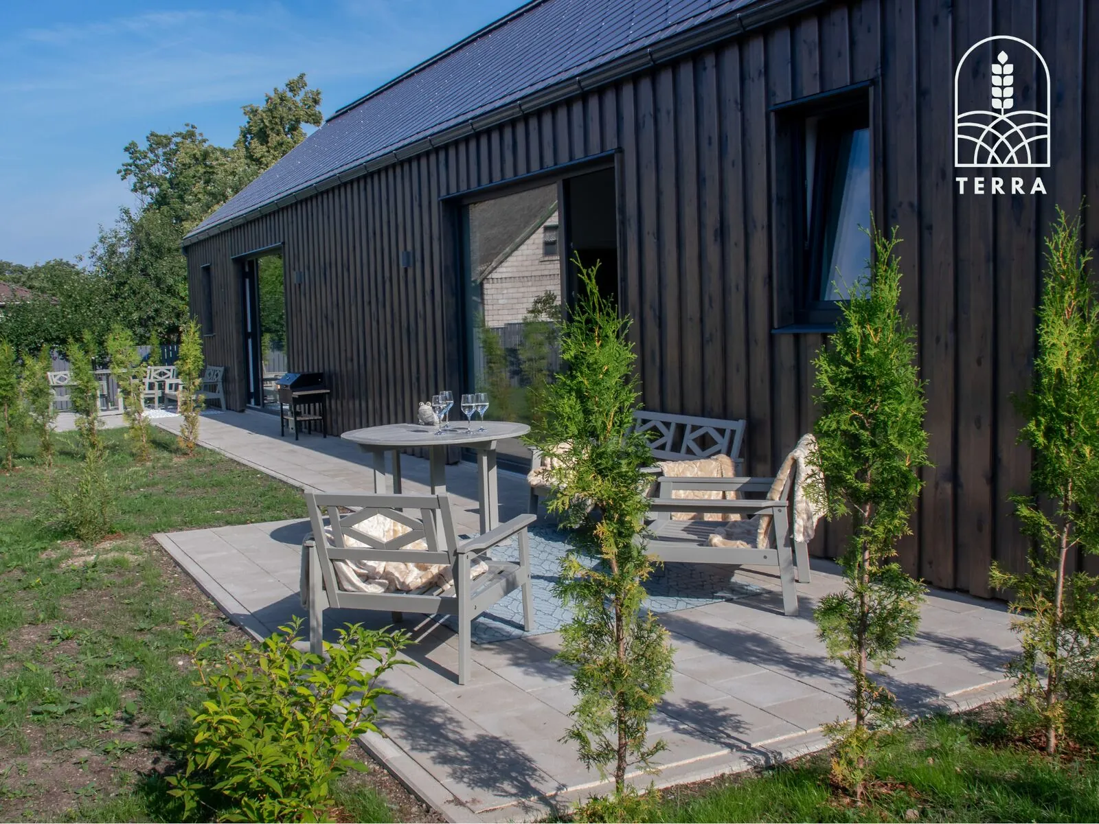 The garden side — Terra House, Ventspils